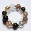 [Ceniza Nocturna Arena Dorada] Cristal Natural Cristal Blanco Oro Negro Super Pulsera para Mujer Más Fácil de Combinar Pulsera de Regalo Al por Mayor
