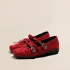 Sapatilhas Prateadas Francesas para Mulheres Sapatos Mary Jane Retrô 2025 Novo Couro Genuíno Sapatilhas com Laço Sapatilhas de Ballet para Mulheres