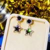 Brincos Criativos Pretos Vintage com Franjas para Mulheres Longos Versáteis Distintos Estilo Coreano Brincos Stud com Pino de Prata Esterlina s925