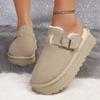 Outono de 2025 Novo Estilo Baotou Birkenstock Meio Chinelo Chinelo com Solado Grosso Fosco Venda Direta da Fábrica Comércio Exterior Transfronteiriço Calçados Femininos