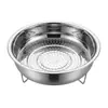 Vaporera 316, bandeja para cocinar al vapor de acero inoxidable 316L, compatible con varios utensilios de cocina, con diseño de asa perforada, pulido espejo, fácil de limpiar