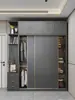 Puertas de Armario Minimalistas Modernas, Puertas Correderas, Puertas de Gabinete de Madera Maciza para Dormitorio, Puertas Correderas, Tablero Multicapa de Madera Maciza Estilo Nuevo