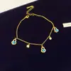 Pulsera de calabaza con circonita y nácar chapada en oro real de 18k para mujer, diseño versátil de lujo ligero, joyería simple y sofisticada