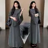 Conjunto Informal de Maternidad Otoño/Invierno 2026 Estilo Coreano Perezoso Minimalista Suéter Engrosado Conjunto de Maternidad