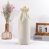 Saco de vinho de linho franzido com cordão atacado spot saco de embalagem para vinho Champagne conjunto de sacos de vinho de linho grosso imprimível