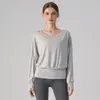 Nueva Chaqueta Deportiva de Verano con Cuello en V y Mangas Murciélago, Corte Holgado para Correr, Entrenamiento, Ropa para Exteriores, Fitness, Pilates, Ropa Casual de Yoga