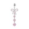 Nuevos Piercings para Ombligo Serie Rosa de Amazon Venta al Mayoreo Europeo y Americano de Venta Caliente Mariposa Zircón Colgante Anillo para Ombligo Joyería Piercing