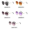 Gafas de Sol Ligeras de Marco Grande de Moda Europeas y Americanas para Mujer, Gama Alta, Anti-UV, Cara Grande, Adelgazantes, Metálicas de Moda