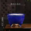 Vaso de flor de areia roxa esmaltada Yixing atacado redondo aberto criativo simples vaso de mesa vaso de flor suculenta YS29