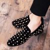 Cross-border 47 Tamanho Grande Novo Coreano Perna Masculina Dedos Pontudos Sapatos de Couro Strass Boate Cabeleireiro Personalizado Sapatos Masculinos Modernos