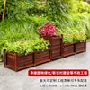 Maceta de Madera Anticorrosiva Caja para Flores Exterior Patio Azotea Especial Caja para Plantar Árboles Maceta Cuadrada Extra Grande Canaleta para Flores Exterior