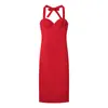 Comercio exterior transfronterizo 2026 nuevo estilo europeo y americano moda femenina sexy cuello en V empalme de encaje cuello halter vestido largo