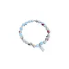 Nova Pulseira de Contas Coloridas Contrastantes Estilo Chinês Pedra Imitação Shoushan para Mulheres Verão Dopamina Colorida Design de Nicho Pulseira Elástica