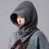 Gorro Pasamontañas para Mujer, Nuevo Estilo Otoño e Invierno, Calentador de Cuello Integrado, Gorro de Punto con Botones, Gorro de Punto a Prueba de Viento para Ciclismo, Moderno
