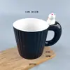 Taza de Café Cerámica Vertical Rayada Creativa Transfronteriza, Taza Simple para el Hogar, Taza para Beber, Taza para el Té de la Tarde, Taza para el Desayuno