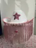 Nuevo Artículo Popular Transfronterizo de Carnaval Bebé Estrella Grande Sombrero Rosa de Vaquera con Flecos Estrella de Cinco Puntas Sombrero Rosa de Carnaval Barbie