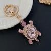 Llavero de metal de tortuga linda con diamante de color transfronterizo, regalos creativos, ventas directas de fábrica de pequeños productos básicos de Yiwu