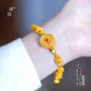 Puzuo Retenção Forte de Cor Método Antigo Ouro de Areia Bússola Giratória Oito Tesouros Auspiciosos Pulseira Estilo Nacional Chinês Corda de Mão da Fortuna e Prosperidade