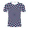 Europa y Estados Unidos nueva figura geométrica 3D impresión digital parejas chaqueta de manga corta camiseta de hombre jersey de cuello redondo camiseta una generación de cabello