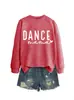 Dance Mama Amazon Ebay Site Independente Casual Simples Versátil Feminino Outono e Inverno Novo Moletom com Gola Redonda