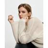 Suéter de Alpaca + Lana de Oveja Suave y Cómodo Cuello V/Cuello Redondo Clip para Fumar Estambre Floral Otoño 2024 para Mujer 082