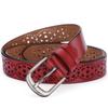 Cinturón Calado para Mujer Sin Perforaciones Moda Retro Cinturón de Estudiante Versátil Cinturón para Jeans Cinturón de Cuero Genuino