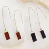 Nuevo Precio Especial Moda Europea y Americana Simple Elegante Chapado en Oro Real 925 Aguja de Plata Real Aretes Geométricos de Letras para Mujer
