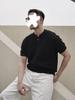 Camiseta de Punto Fina de Manga Corta para Hombre de Color Sólido, Ligera y Sencilla, Ropa de Punto para Hombre, Casual Urbano