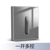 Panel de enchufe de interruptor gris tipo 86, interruptor de punto de pared de vidrio templado con espejo de control doble simple con luz LED para el hogar