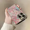 Flor de Primavera Mariposa para Apple 16promax Hermoso Temperamento Moda Funda para Teléfono de Mujer iPhone15 Chapado