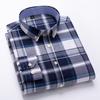 Camisa Xadrez Oxford de Algodão Puro Nova para Primavera em Vermelho, Preto, Azul e Branco, Manga Longa para Trabalho Formal, Xadrez Não Amassa