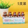 Vela de Ursinho Decoração de Bolo Ins Ursinho Vela de Aniversário Festa Infantil Decoração de Confeitaria Dia dos Namorados Chinês Adereços