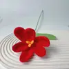 Hilo de Ganchillo Flor de Tulipán Abierta Floreciendo Ramo Producto Terminado Arreglo Floral de Simulación Jarrón con Ramo Regalo