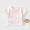 Camisa de Meio Costas de Verão para Recém-Nascidos Algodão Puro Costura sem Costura Top Fino Respirável para Recém-Nascidos Previne Arrepios no Verão