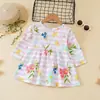 Comercio exterior Primavera y Otoño nuevo vestido para niñas vestido infantil de manga larga estampado vestido de princesa coreana vestido estilo occidental para niña pequeña