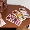 Linda Funda para Teléfono Móvil Ins Rayas Pequeño Pastel Café Adecuada para Apple 16Promax Iphone15 Creativa 14/13