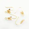Gancho para oreja pequeño de mariposa de oro de 14 quilates de alta retención de color con colgante, accesorios y materiales para aretes hechos a mano DIY