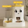 Dispensador de Alimentos y Agua para Mascotas 2 en 1 por Gravedad para Gatos Perros - Estación de Comida para Gatos de Gran Capacidad con Bebedero, Apta para Viajes