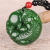 Venta al por mayor de fábrica material de Mongolia Exterior imitación jade Hetian colgante de jade para hombre verde lago hebilla de seguridad cuero romper jade colgante