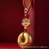 Latón Chapado en Oro Pixiu Llavero Creativo León Despertando Colgante de Seguridad Encanto de Riqueza Decorativo Sólido de Alta Gama para Hombres y Mujeres