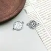 12 Tipos de Flores de Rosa Caladas Piezas de Flor Colgantes Dobles Colgantes de Aleación de Plata Antigua Accesorios de Joyería para Pulsera de Cuentas Hecha a Mano DIY