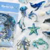 50 Adesivos de Estampagem a Quente de Vida Marinha para Pet Estilo Literário Retrô Ins Decoração de Colagem para Diário de Mão DIY