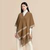Chal de Raya Horizontal Retro Ropa Exterior 2025 Nuevo Estilo Coreano Otoño e Invierno Engrosado Cálido Moda Viaje a Xizang Toma de Fotos Mujeres