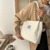 Popular Bolso Grande de Color Sólido Estilo Coreano Nuevo 2021 Nuevo Estilo Occidental Casual de Hombro Simple Bolso de Tela de Terciopelo de Color Sólido