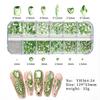 12 Compartimentos Nail Art Rhinestones de Fundo Plano de Formato Irregular Europeus e Americanos Amazon Branco Transparente Ab Rhinestones Decorativos Coloridos Lantejoulas Rhinestones de Cristal