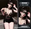 Vestido de Lencería Sexy con Tirantes de Gato Nocturno con Cascabel, Falda Bodycon Transparente, Conjunto Uniforme Ardiente Apasionado qqny