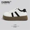 Zapatillas de Entrenamiento Alemanas de Punta Gruesa, Modernas y Originales para Mujer, Novedad Primavera 2026, Blancas, Casuales, con Suela Gruesa, que Aumentan la Altura, Zapatillas Deportivas de Tabla