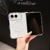 Capa de Celular Magnética Transparente Dobrável 18D Duo para iPhone Apple Duo Duas em Uma Anti-Amarelamento Alta Transparência Capa Protetora