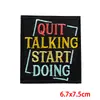 Venda Quente Transfronteiriça em estoque Quadrado Inglês Citações Inspiradoras Bordado Adesivos de Tecido Letra Colorida Acessórios DIY Adesivos de Tecido Zhang Zi