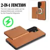 Compatível com Samsung S26 Ultra Case Magnética 2 em 1 para Celular S25 Porta-Cartão Carregamento Sem Fio MagSafe Case de Couro